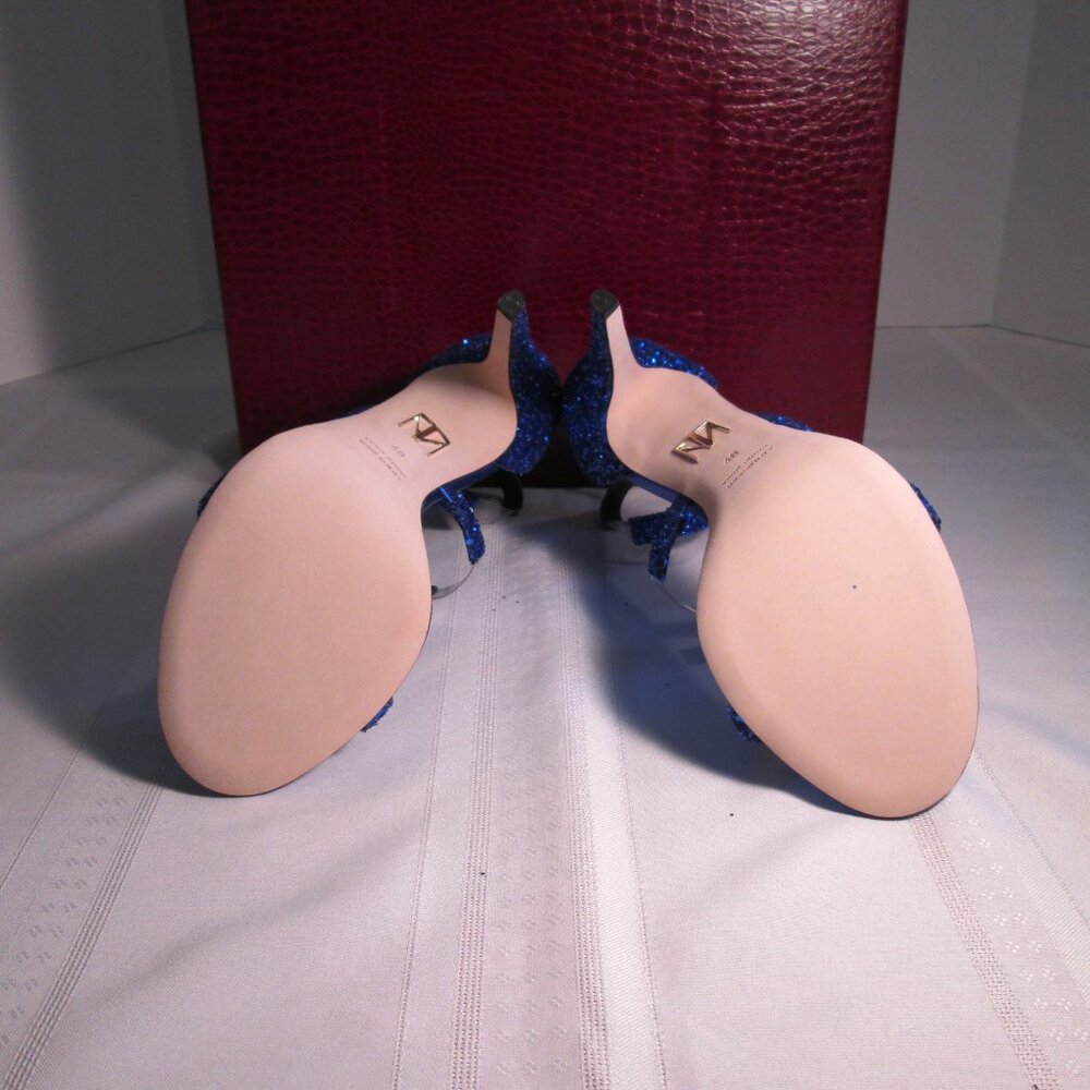 Tamara Mellon Frontline Glitter Heels Cobalt Blue Sz 40 NIB ✨ - Picture 11 of 13